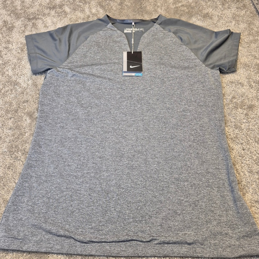 Nike Golf Womens Dri-FIT Stay Cool Short Sleeve Shirt Grey Heather 845076-021 L